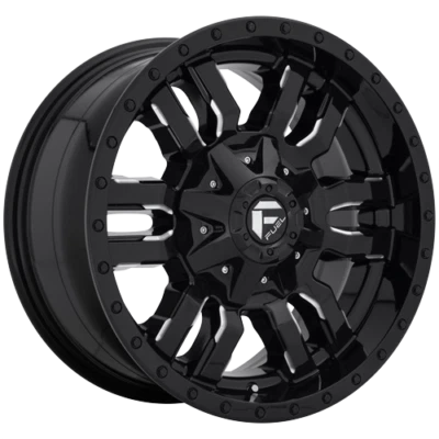 4 llantas negras de 18 pulgadas para camioneta Chevy GMC Silverado 2500 3500 8x180 combustible D595 Foto 1 de 4