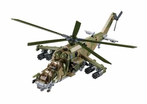 Helicóptero de cañonero trasero Mil Mi-24 bloques de construcción militares ladrillos 893 piezas - Imagen 1 de 2