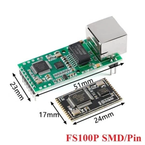 FS100P Serial to Ethernet Converter Module USR-TCP232-T2 Tiny UART TTL to RJ45 - Picture 1 of 11