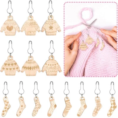 Wooden Knitting Stitch Marker Smooth Practical Sewing Markers Handcraft DIY Tool - Image 1 of 4