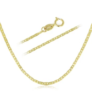 Collar de cadena de eslabón mariner de 1,2 mm oro amarillo sólido real 10 K todos los tamaños - Imagen 1 de 5