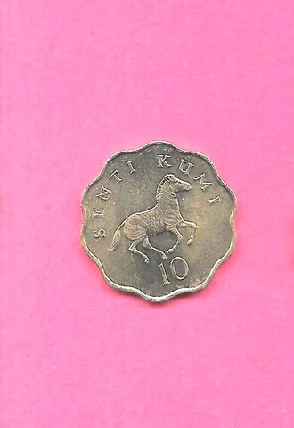 TANZANIA KM11 1984 UNCIRCULATED-UNC MINT-BU OLD VINTAGE 10 SENTI ZEBRA COIN Cover