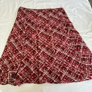 Vintage Emma James Maxi Skirt Y2K 90s Size 16 Flowy Lined Red Christmas Holidays - Picture 1 of 5