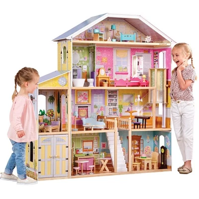 KidKraft Majestic Mansion Wooden Dollhouse with 34-Piece Accessories, Working - Image 1 of 4