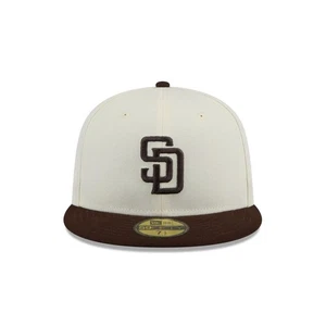 New Era 59Fifty Cromo/Marrón San Diego Padres Gris Bajo Visera - Nuevo con Etiquetas - 7 1/2 - Imagen 1 de 5
