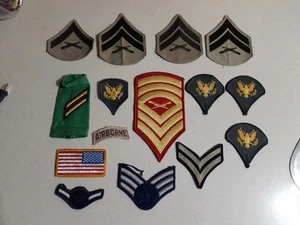 Vintage Huge Lot of 50 Mixed Military Patches Plus 2 Collar Tabs And Pin - Picture 1 of 5