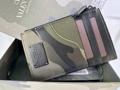 New Valentino Men's Zip Wallet Card Case Money Clip CC Holder Camouflage - Image 1 of 4