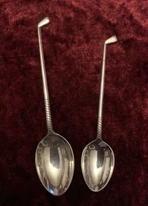 2 Vintage Sterling Silver Collectable Golf Tea Spoons Apex - Picture 1 of 5