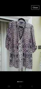 M&S Animal Print Tunic Top Plus Size 22 Browns, Blacks & shades of dark taupe - Picture 1 of 10