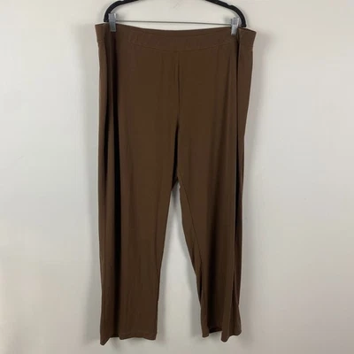 Pantalones Susan Graver Essentials Tejido Líquido Pierna Recta Talla 2XP 2X Marrón Pequeño Foto 1 de 4