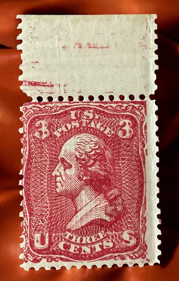 US Stamp Scott 79-e25K,,, Light Red, 3c, Down Grill, Mint, Lithograph Essay, VF! - Image 1 of 4