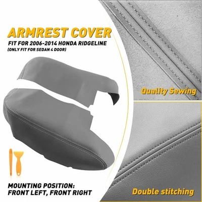 Cubierta de vinilo para reposabrazos de panel de puerta delantera gris Atlas Fit 2006-2014 Honda Ridgeline Foto 1 de 4