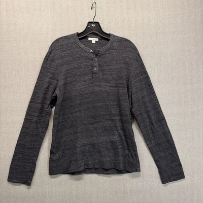 JAMES PERSE Long Sleeve Henley Shirt Gray Size 1 Small - Image 1 of 4