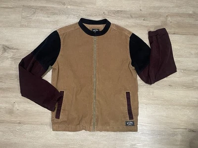 Chaqueta Bomber Billabong Para Hombre Talla L Marrón Rojo Negro Pana Cremallera Completa Ropa de Trabajo Foto 1 de 4