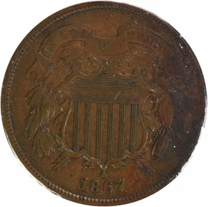 1867 Two Cent Piece DDO FS-101 VF Obverse Corrosion Uncertified #651 - Picture 1 of 2