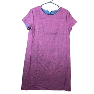 Banana Republic Womens Dress Red Tweed Short Sleeve Back Zip Stretch Small - Picture 1 of 12