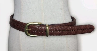 Coach Belt Leather 5922 Tan Size 32 Braided Woven Unisex Classic - Image 1 of 4