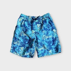 Joe Fresh Tropical Tree Insect Dinosaur Pattern Blue Swim Trunk - Picture 1 of 4