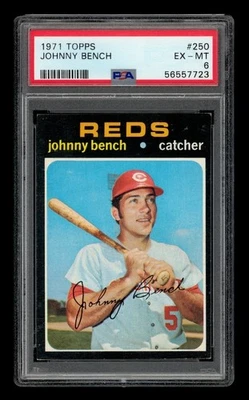 Topps Set-Break #250 1971 Johnny Bench PSA 6 EX-MT Foto 1 de 3