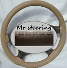100%REAL TOP BEIGE ITALIAN LEATHER STEERING WHEEL COVER FOR RANGE ROVER L322