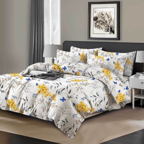 100% EGYPTIAN COTTON PRINTED DUVET COVER SET QUILT BEDDING SETS DOUBLE KING SIZE