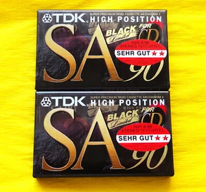2x TDK SA 90 "Black Limited" Cassette Tapes 1995 + OVP + SEALED + - Picture 1 of 2
