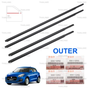 Set 4dr Outer Weatherstrip Door Belt For Suzuki Swift 5Dr Hatchback 2018 - 2023 - Picture 1 of 9