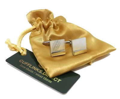 Gemelos modernos cuadrados blancos madreperla regalo boda hombre DIRECTOS Foto 1 de 4