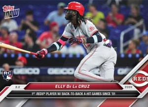 2024 TOPPS NOW MLB ROOKIE CARD CINCINNATI REDS ELLY DE LA CRUZ #520 4 HIT GAMES - Picture 1 of 1