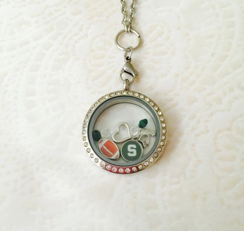 Michigan Spartans Inspired Necklace Memory Locket Necklace Cover