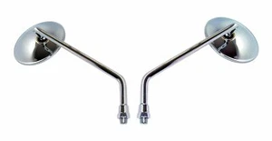 Chrome Mirror Set RH LH 10mm RH THREAD KAWASAKI SUZUKI YAMAHA EARLY MODEL 7-068 - Picture 1 of 4