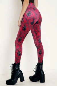 BlackMilk Merry Krampus Hw Velvet Leggings Christmas Holiday Horror Size Small S - Picture 1 of 8