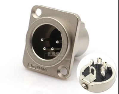 Amphenol AC4MDZ 4 Pines Interfaz XLR Enchufe Plateado para Alta Conductividad Foto 1 de 3