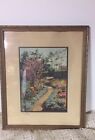 JOY PATH UNSIGNED WALLACE NUTTING FRAMED PRINT APPLE CHERRY BLOSSOMS GARDEN PATH