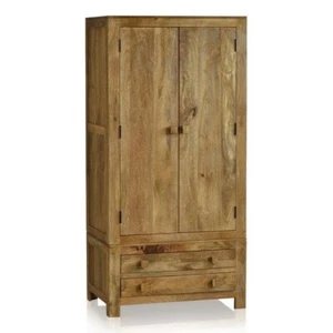Mantis Light Natural Solid Mango Double Armoire Wardrobe - Picture 1 of 3