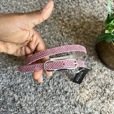 WHITE HOUSE BLACK MARKET Pink Snakeskin Skinny Waist Belt Size S New - Image 1 of 4