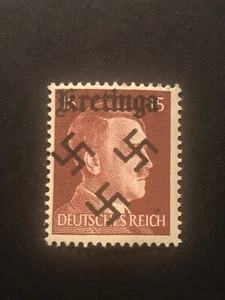 Germany WWII propaganda overprint (KRETINGA) 15 Rpf. MNH #825 - Picture 1 of 2