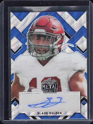 2022 Leaf Metal Draft #PA-SB1 Slade Bolden Portrait Autographs Wave Blue - Image 1 of 2