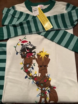 NWT Hannah Andersson Marvel Groot & Rocket Christmas PJs Size 150 US 12 - Image 1 of 4