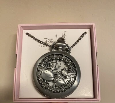 Disney Kingdoms Castles Alice In Wonderland Pocket Watch With Chain - Brand New! - Image 1 of 4