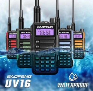 BaoFeng UV-16 WalkieTalkie Triband, ad alta potenza impermeabile VHF-UHF New2024 - Foto 1 di 6
