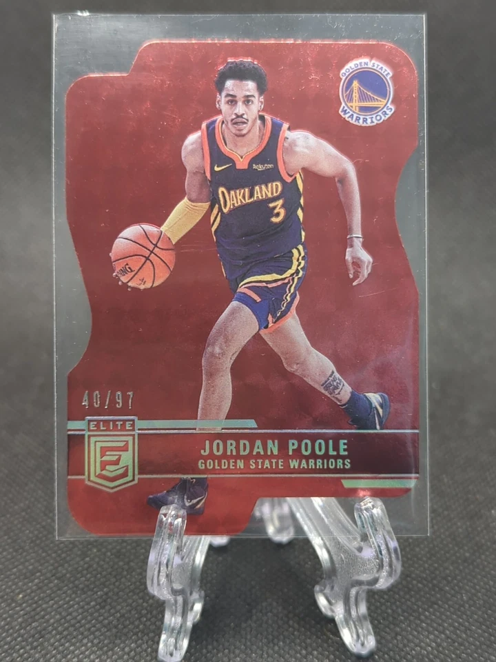 2021-22 Donruss Elite Jordan Poole Aspirations Red Die-Cut /97 Golden State - Image 1 of 2