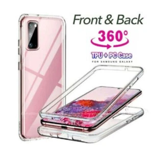 CLEAR FULL 360 Case Samsung S23 S22 S21 FE S21 S20 A52s Shockproof Phone Cover - Picture 1 of 7