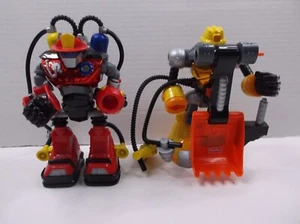 RESCUE HEROS ROBOT LOT OF 2 MATTEL FISHER PRICE 2002 ACTION FIGURE Vintage Toy - Picture 1 of 4