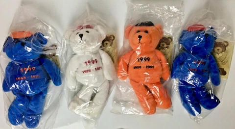 (4 lot) *MLB BASEBALL* beanie bears "NOLAN RYAN H.O.F." Cover