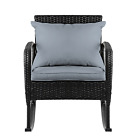 Gardeon Outdoor Rocking Chair Wicker Garden Patio Lounge Setting Black New