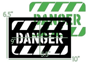 6.5"x10" Plastic Stencil - Danger Sign (SY380) (You Pick The Color) - Picture 1 of 9