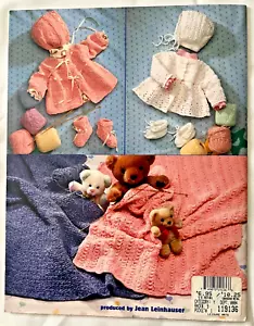 Chenille Baby Book Crochet Knit Patterns Sacque Bonnet Afghans Booties NB-6month - Picture 1 of 2