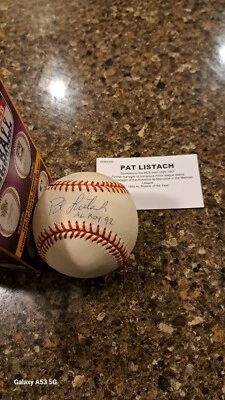Signed Autograph Pat Listach w/ 1992 AL ROY  TRISTAR hologram baseball - Image 1 of 4