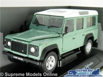 LAND ROVER DEFENDER CAR MODEL LWB GREEN 1:24 SCALE LARGE 109 LONG WHEEL BASE T3 - Image 1 of 4
